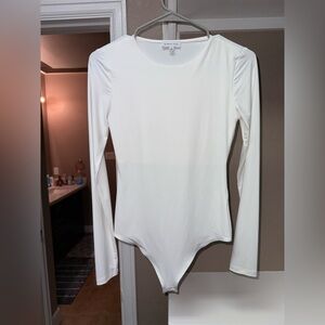 Gianni Bini White Fitted Bodysuit